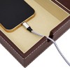 Juvale Leather Valet Catchall Tray for Men with 6 Compartments - Bedside Nightstand Organizer for Phones (Brown) - 4 of 4