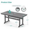 Rectangle Outdoor Dining Tables for 6, HDPS Weather Resistant Patio Dining Table, 66" Outdoor Tables with 1.96" Umbrella Hole. - 3 of 4