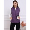 Allegra K Women's Stand Collar Lightweight Gilet Quilted Zip Vest - 3 of 4