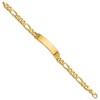 Black Bow Jewelry Men's 8mm 14k Yellow Gold Solid Figaro I.D. Bracelet, 8 Inch - 2 of 4