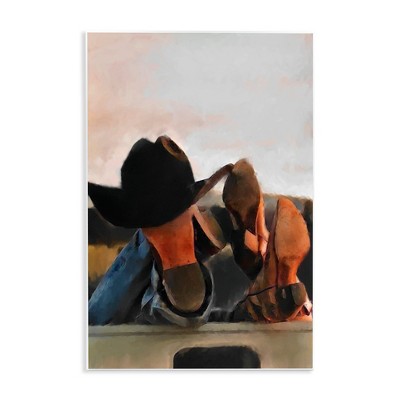 Stupell Industries Couple Resting Cowboy Boots Wall Plaque Art