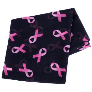 Women's Light weight 100% Polyester Breast Cancer Awareness Scarf - 1 of 4