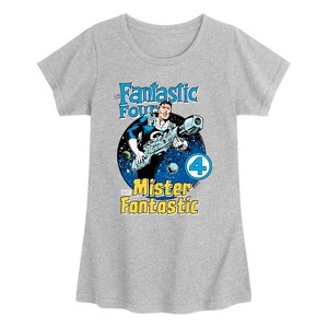 Girls' - Marvel - Fantastic Four Mr Fantastic Comic Book Cover Fitted Short Sleeve Graphic T-Shirt - 1 of 3