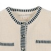 Girls' Organic Puff Sleeve Textured Cardigan Sweater, Kids - 2 of 3