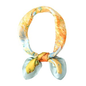 Anna-Kaci Women's Satin Square Scarf with Vibrant Artistic Prints and Versatile Styling - 27.5IN×27.5IN - 1 of 4