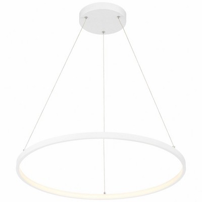 Matte Black and White Contemporary LED Drum Pendant Light