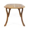 GDFStudio Danby Outdoor Acacia Wood Oval Dining Table - 4 of 4