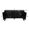 Elegant And Functional 4 Door Curved Wooden Decorative Storage Cabinet Ideal for Kitchen Bedroom  Laundry Room and Living Room-Masion boucle - 4 of 4