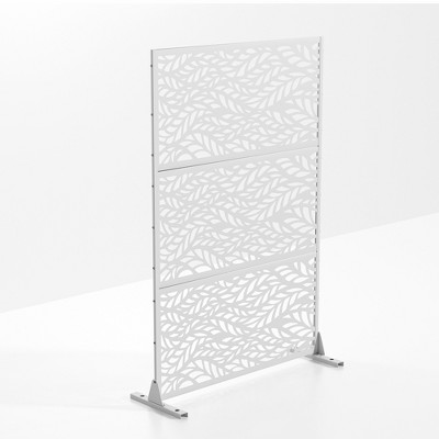 Lirago White 72 in. Galvanized Metal Outdoor Privacy Screens Garden Outdoor Fence