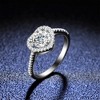 Promise Rings for Couples – Adjustable Matching Rings for BF and GF – Pure 925 Sterling Silver Zircon Heart Cutout Rings - 2 of 4