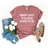 Simply Sage Market Women's Nobody Loves Trouble As Much A Me Short Sleeve Graphic Tee - 3 of 3
