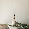 Brass Stacked Sphere Taper Candle Holder Wood & Metal - 2 of 4