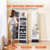 VEVOR Mirror Jewelry Cabinet, 360° Swivel Standing Mirror with Storage, Lockable Jewelry Mirror Organizer with Full Length Mirror, White - 3 of 4