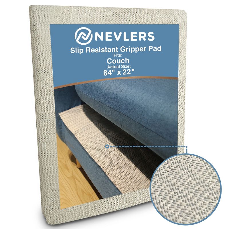 Nevlers Non-Slip Couch Gripper Pad 2'x7' - White, 1 of 5