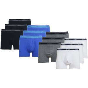 Mens' Cotton Flex Stretch Boxer Briefs-12 Pack - 1 of 2