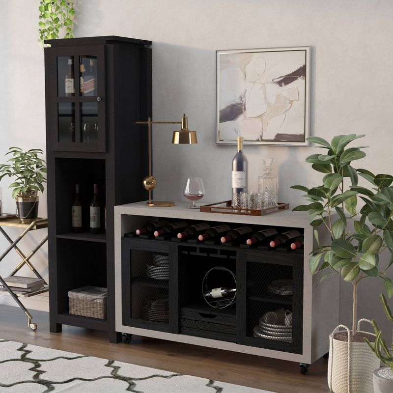 2pc Torrey Multi Storage Buffet and Bar Tower Set Black/Cement - HOMES: Inside + Out, 5 of 7