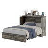 TiramisuBest Full Size Farmhouse Murphy Cabinet Bed with Charging Station and Large Storage Drawer, Foldable Bed for Guest Room, Rustic Gray - 3 of 4