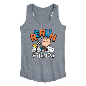 Women's - Peanuts - Rerun And Friends -Women's Graphic Racerback Tank Top Graphic Racerback Tank - 1 of 4