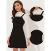 Allegra K Women's Faux Suede Button Decor A-Line Mini Overall Dress - 2 of 4