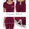 cheibear Women's Round Neck Loungewear with Capri Pants Pajama Set - 4 of 4