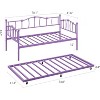 Metal Twin DayBed with Trundle, Sofa Beds with Steel Slat Support and Pull Out Bed, Space-Saving, for Apartment, Living Room, Small Spaces, Purple - 2 of 4
