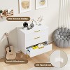 Fluted Dresser for Bedroom with 3 Drawers,Wooden Chest of Drawers with Metal Handle & Feet - 3 of 4