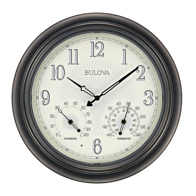 Bulova Clocks C4813 Weather Master Outdoor Thermometer and Hygrometer Wall Clock