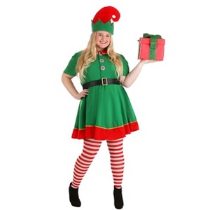 HalloweenCostumes.com Plus Size Holiday Elf Costume for Women - 1 of 4