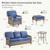 Buenhomino 6PCS Outdoor Furniture Set with 5" Thick Cushion, Outdoor Sofa Couch Set with Swivel Chairs and Ottoman, Brown Wicker Patio Furniture Set - 3 of 4