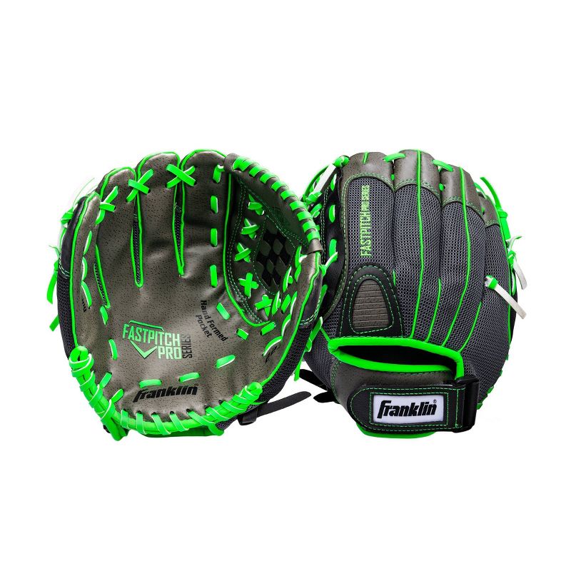 Franklin Sports PVC Windmill Series Left Handed Thrower Softball Glove - Gray/Lime Mesh (11.0"), 2 of 4