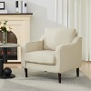 Mid-Century Modern Accent Chair, Linen Fabric Armchair with Scooped Arms, High Back Comfy Sofa for Living Room, Bedroom, Office - 2 of 4