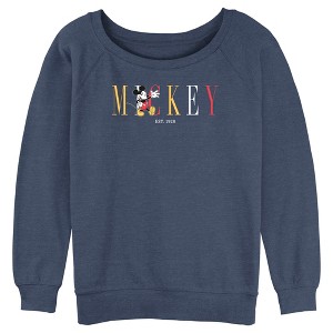 Juniors Womens Mickey & Friends EST. 1928 Logo Sweatshirt - 1 of 4