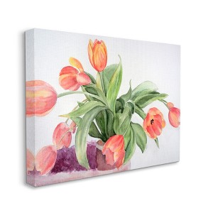 Stupell Industries Dancing Red Orange Tulip Flowers over White - 1 of 4