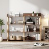 Vynxaria Rustic Brown 4-Tier Utility Storage Shelves - Retractable & Rotatable Bookcase - 4 of 4