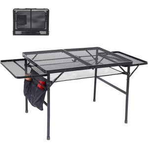 MUKE Adjustable Folding Grill Table with Mesh Storage, Side Pocket & Carry Handle, Lightweight Outdoor Table for Camping & Picnic - 1 of 4