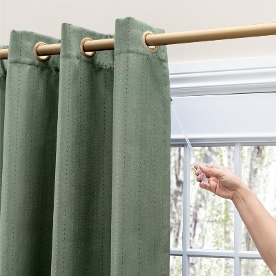 Green 110" x 84" Pleated Blackout Grommet Polyester Curtain Panel