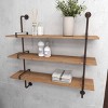 38"x38" Wood 3 Level Wall with Metal Brackets Brown - Olivia & May: Industrial Style, No Assembly Required - 4 of 4