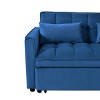 NicBex 3-in-1 Convertible Sleeper Sofa Bed with Adjustable Backrest,Pull-Out Couch Bed with Pockets,Velvet Loveseat Sofa for Living Room - 3 of 4
