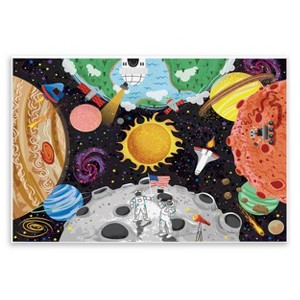 Stupell Industries 15"x10" Kids' Lively Outer Space Planets Astronauts on Moon Wall Art Unframed - 1 of 4