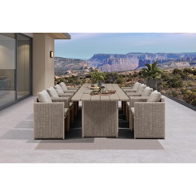 PURPLE LEAF Patio Dining Furniture Set Modern Outdoor Furniture Set Aluminum Dining Table and Chairs