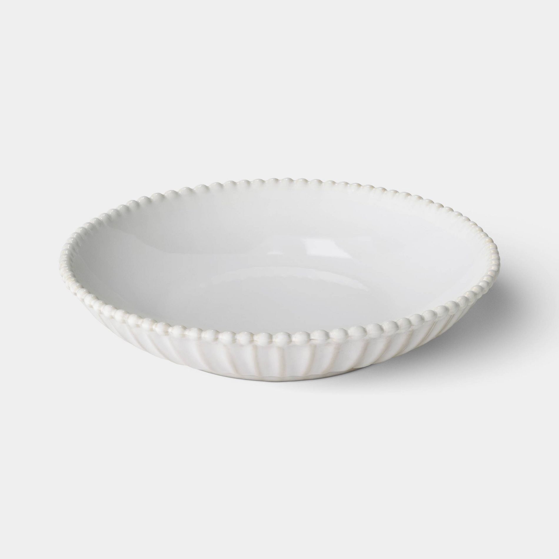 33.08 fl oz Stoneware Beaded Soup Bowl Cream -  Threshold™