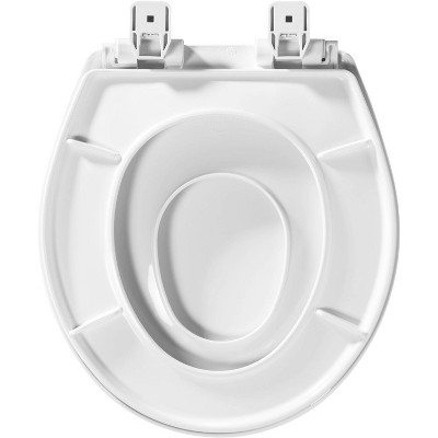 White Plastic Round Toilet Seat with Built-In Potty Training