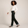 Lands' End Women's Flocked Denim Mid Rise Relaxed Straight Leg Cuff Jeans - 4 of 4