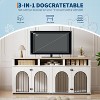 Garvee Double Dog Crate Furniture 71 in Dog Kennel Furniture for 2 Medium Dogs, Heavy Duty Dogs Cage XL  with 3 Storage Shelves and 8 Adjustable Feet - 2 of 4