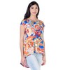 24seven Comfort Apparel Womens Multicolor Floral Short Sleeve High Low Tunic Top - 2 of 4