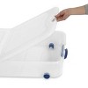 66 Quart Clear Underbed Storage Container with Latch Lid and Wheels, Blue - 3 of 4
