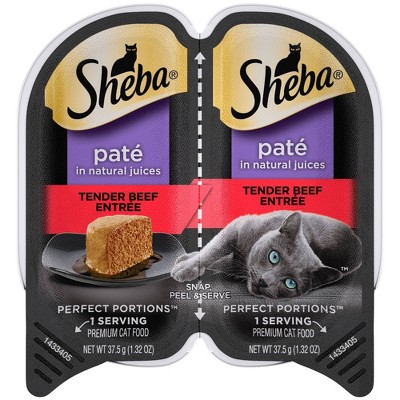 SHEBA PERFECT PORTIONS Tender Beef & Chicken Flavor Entrée Wet Cat Food Pate - 2.64oz