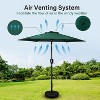 Gulches Simple Deluxe 7.5'Patio Outdoor Table Market Yard Umbrella with Push Button Tilt/Crank,6 Sturdy Ribs for Garden,Deck,Backyard,7.5ft,Green - 3 of 4