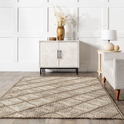 Meja Moroccan Lattice 5' x 8' Natural Jute Area Rug