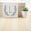Personalization Mall Farmhouse Floral Personalized Letter Tumbled Stone Coaster Set - 2 of 4